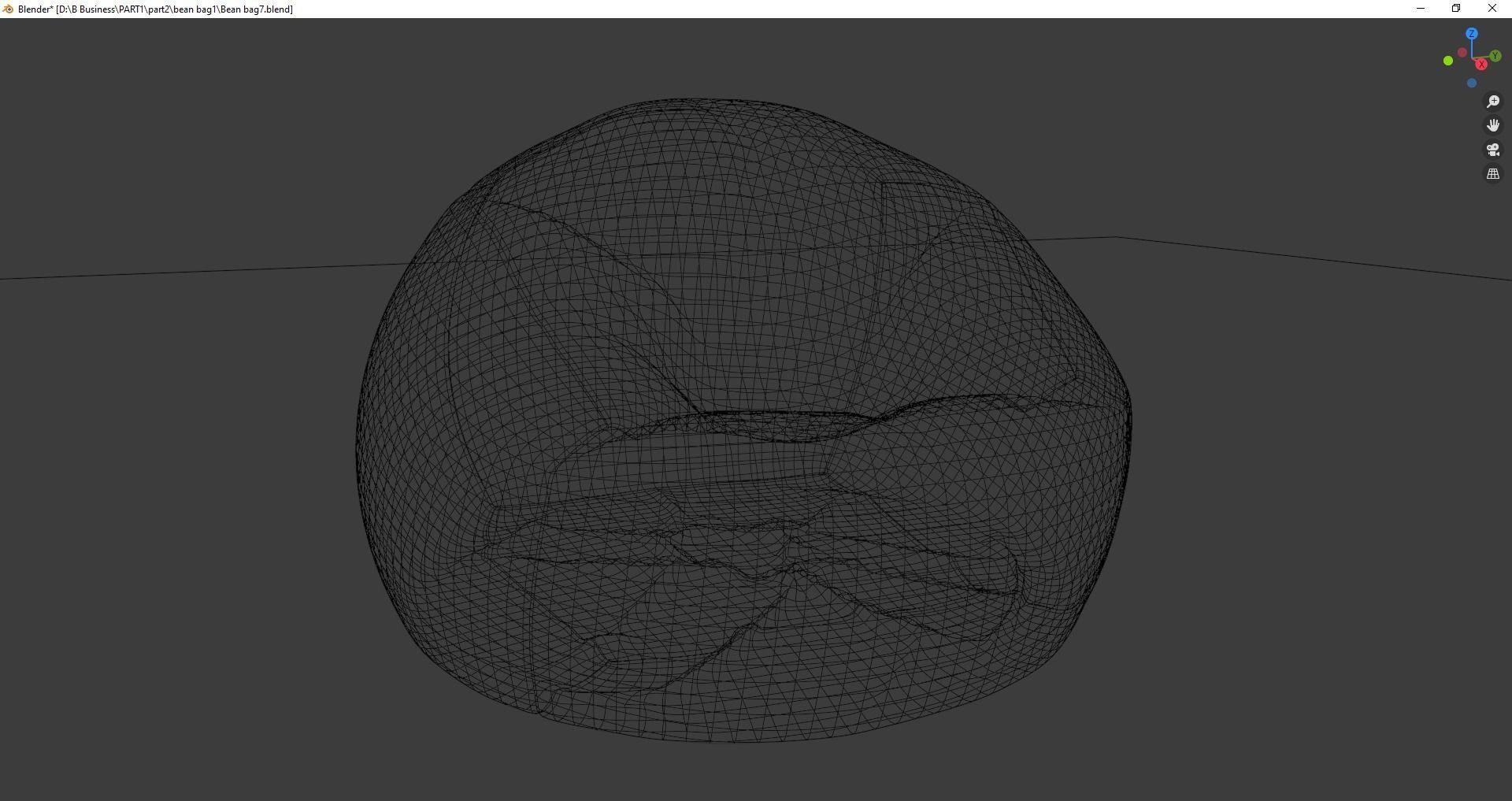 Beanbag bean bag chair 3D model_25