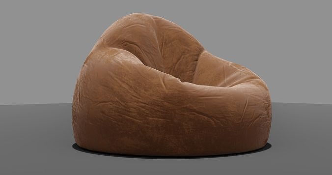 Beanbag bean bag chair 3D model 4