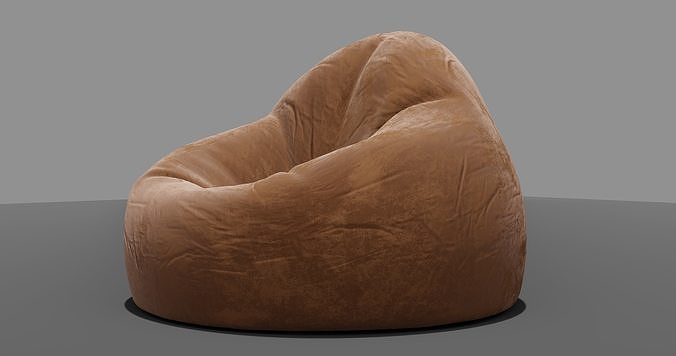 Beanbag bean bag chair 3D model 7