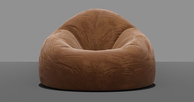 Beanbag bean bag chair 3D model 5