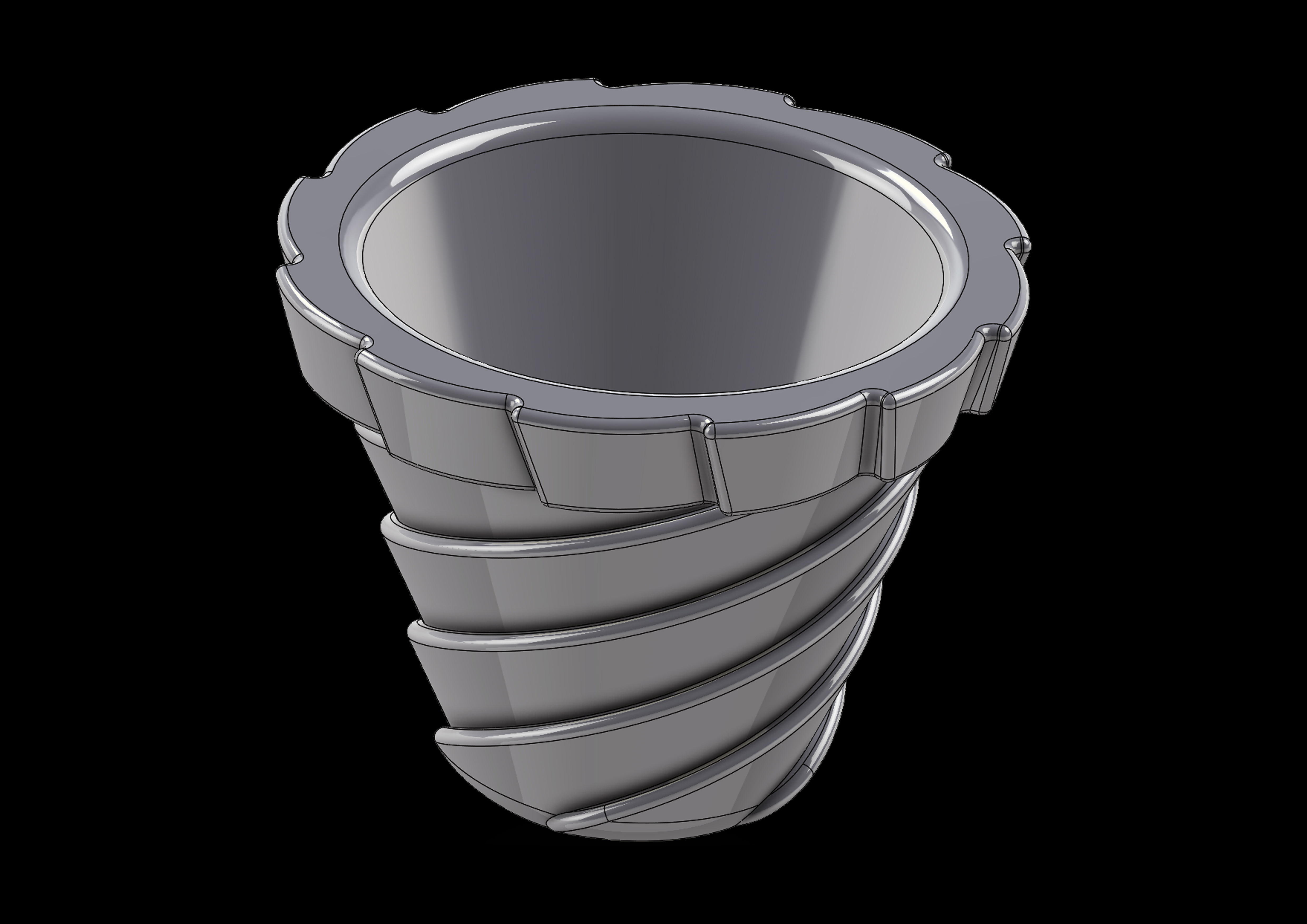 vasehelizcover spiral pot 3D print model_3