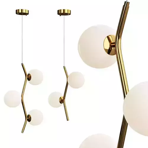 MATHIA pendant light in brass with balls