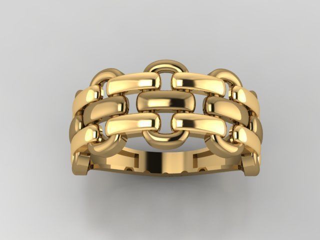 Chain Women Rings 3D print model_2