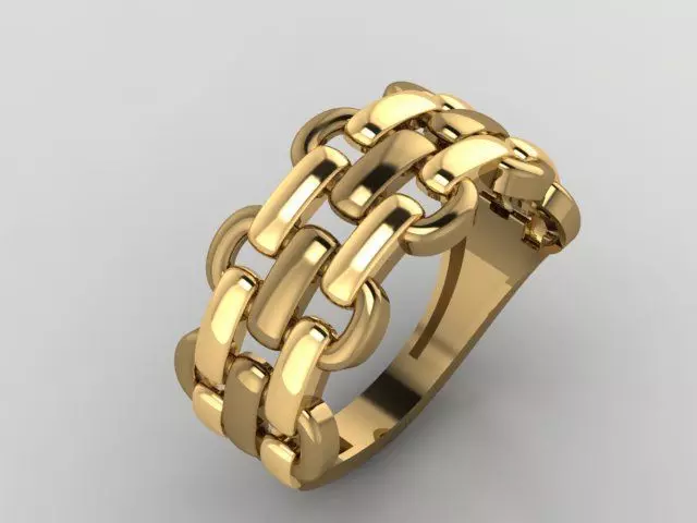 Chain Women Rings 3D print model_0