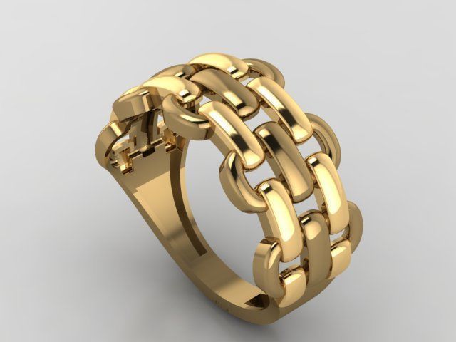 Chain Women Rings 3D print model_1