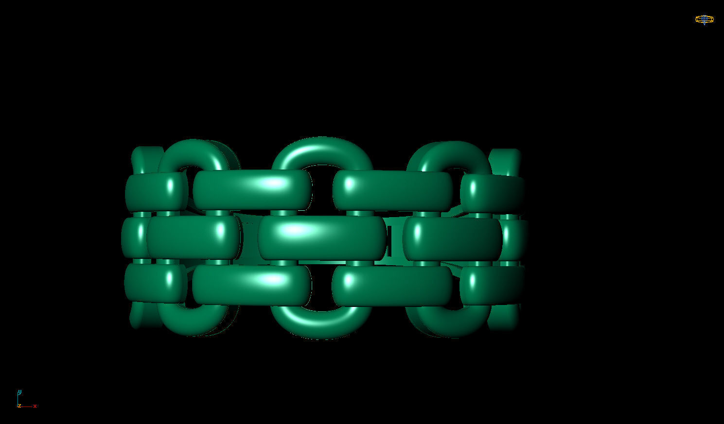 Chain Women Rings 3D print model_10