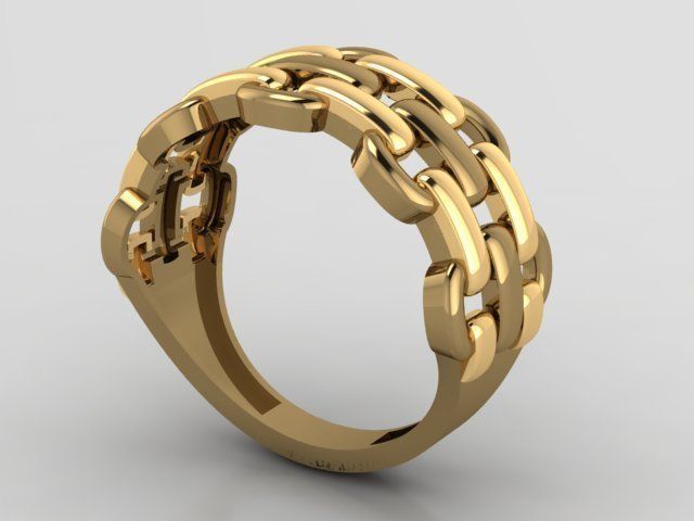 Chain Women Rings 3D print model_3