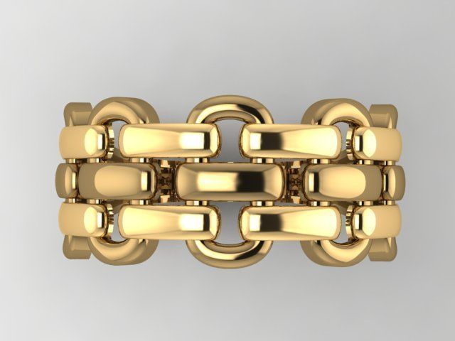 Chain Women Rings 3D print model_5