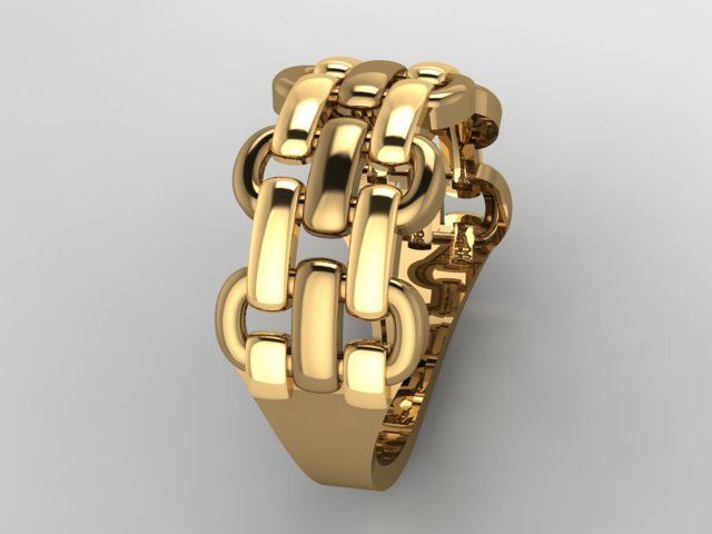 Chain Women Rings 3D print model_4
