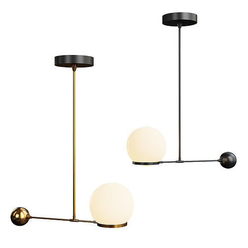 BALANCE two hanging lights with ball in middle Low-poly 3D model