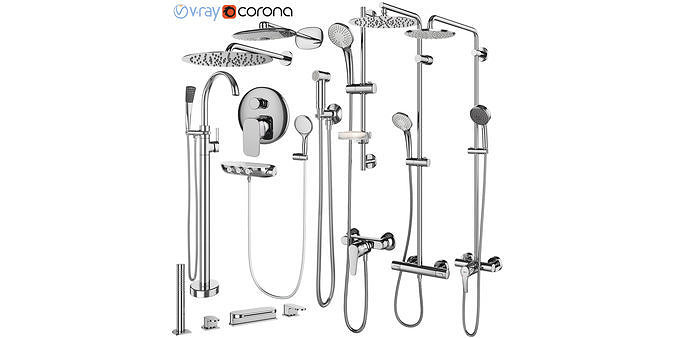 Faucets and shower systems Grohe and Ideal standard set 144 3D model