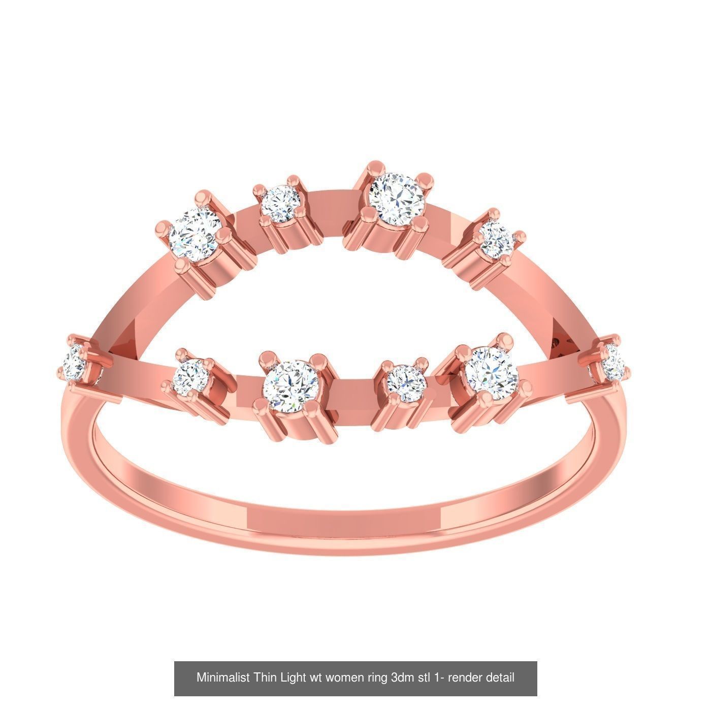 99 Minimalist Thin Light wt women ring 3dm stl 1- render detail 3D Model Collection_8