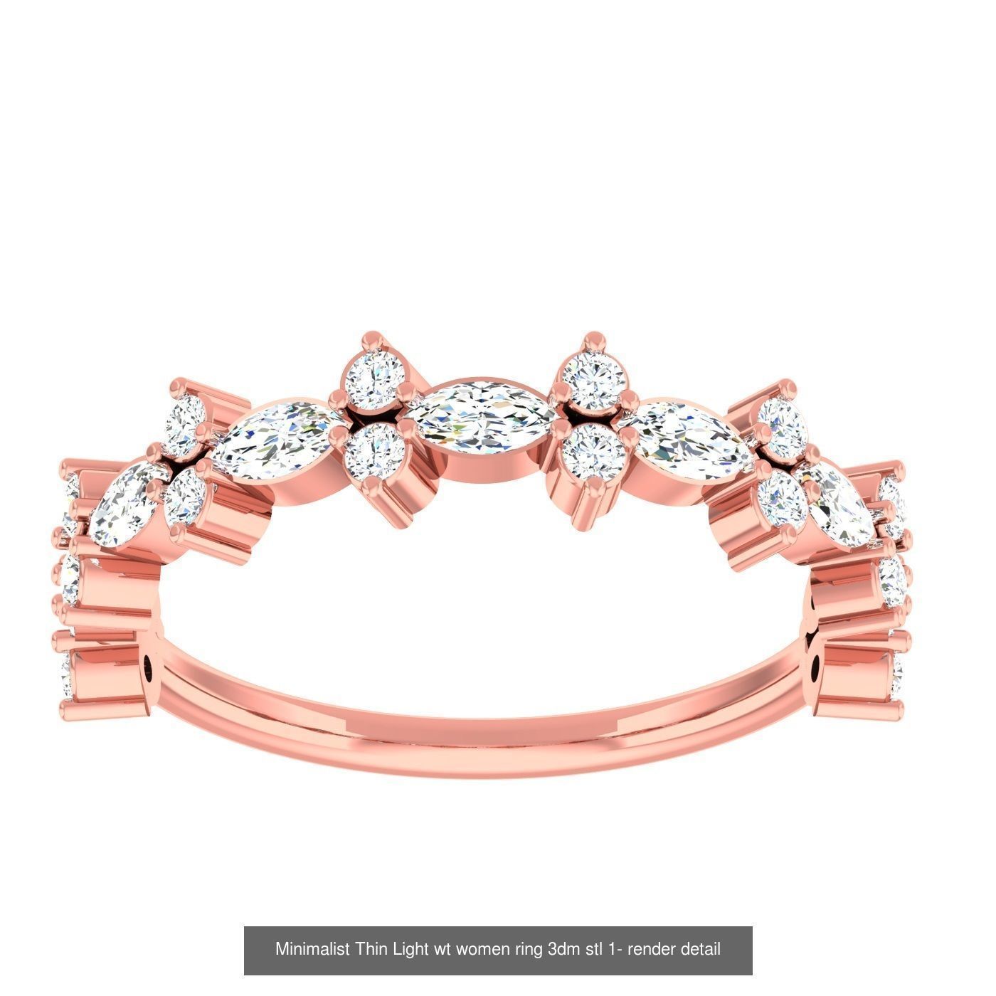 99 Minimalist Thin Light wt women ring 3dm stl 1- render detail 3D Model Collection_95