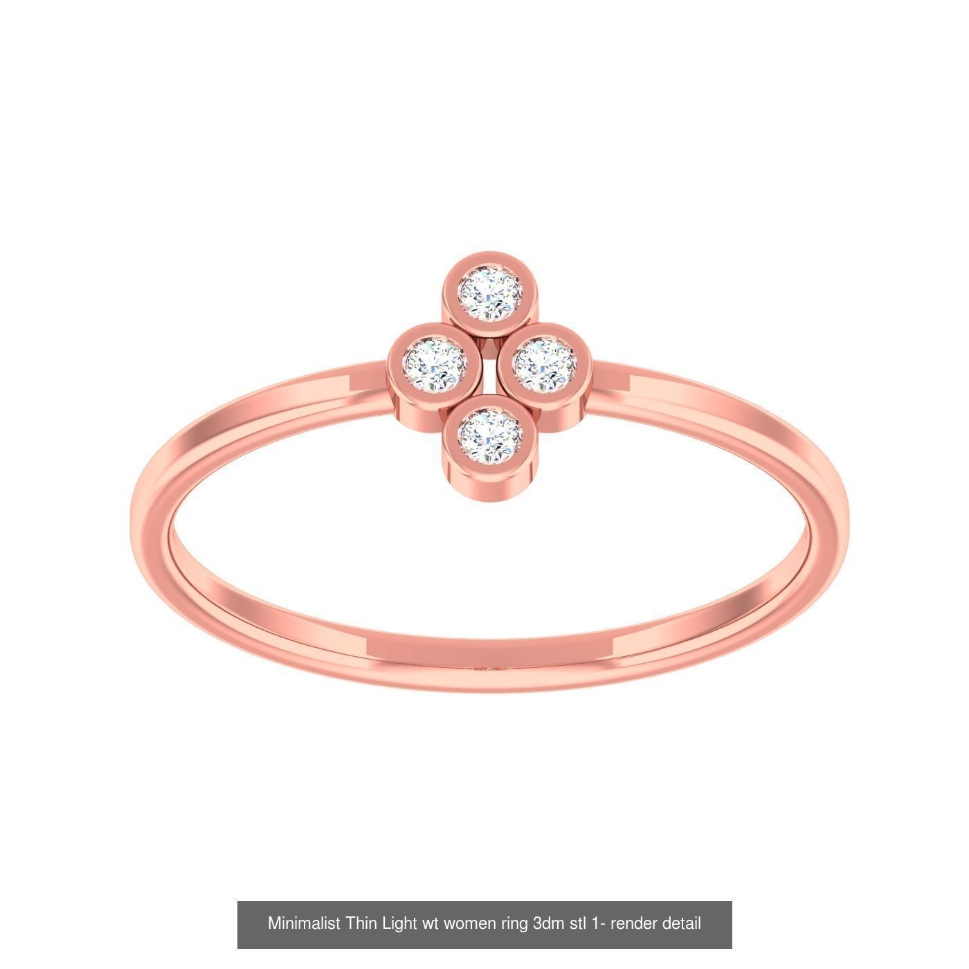 99 Minimalist Thin Light wt women ring 3dm stl 1- render detail 3D Model Collection_99