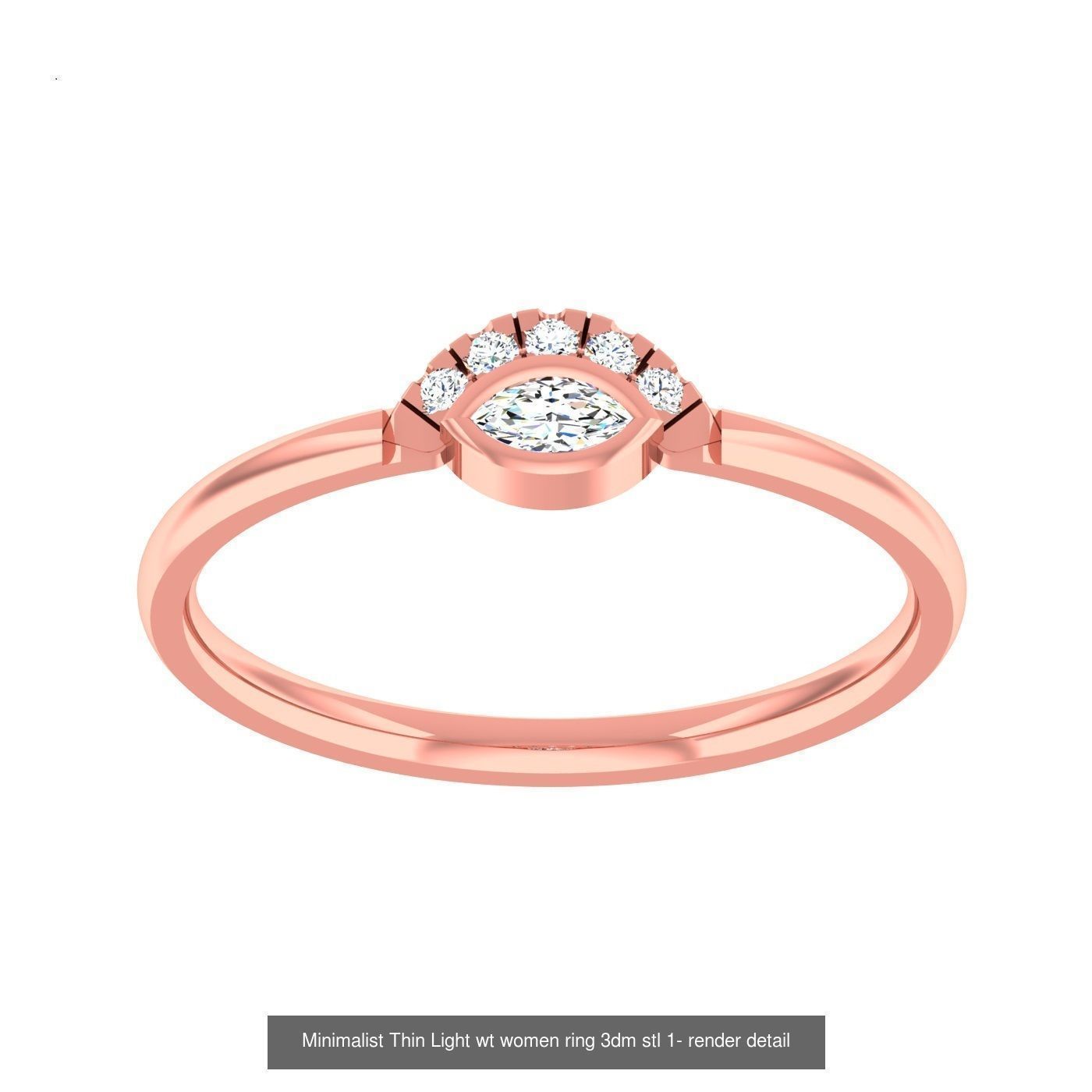 99 Minimalist Thin Light wt women ring 3dm stl 1- render detail 3D Model Collection_22