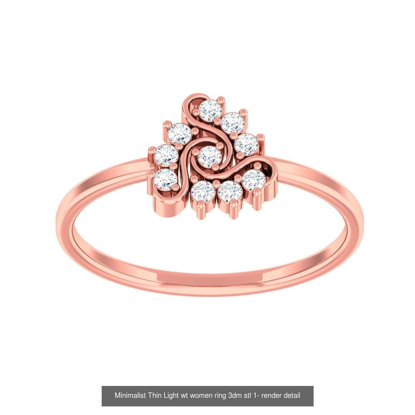 99 Minimalist Thin Light wt women ring 3dm stl 1- render detail 3D Model Collection_87