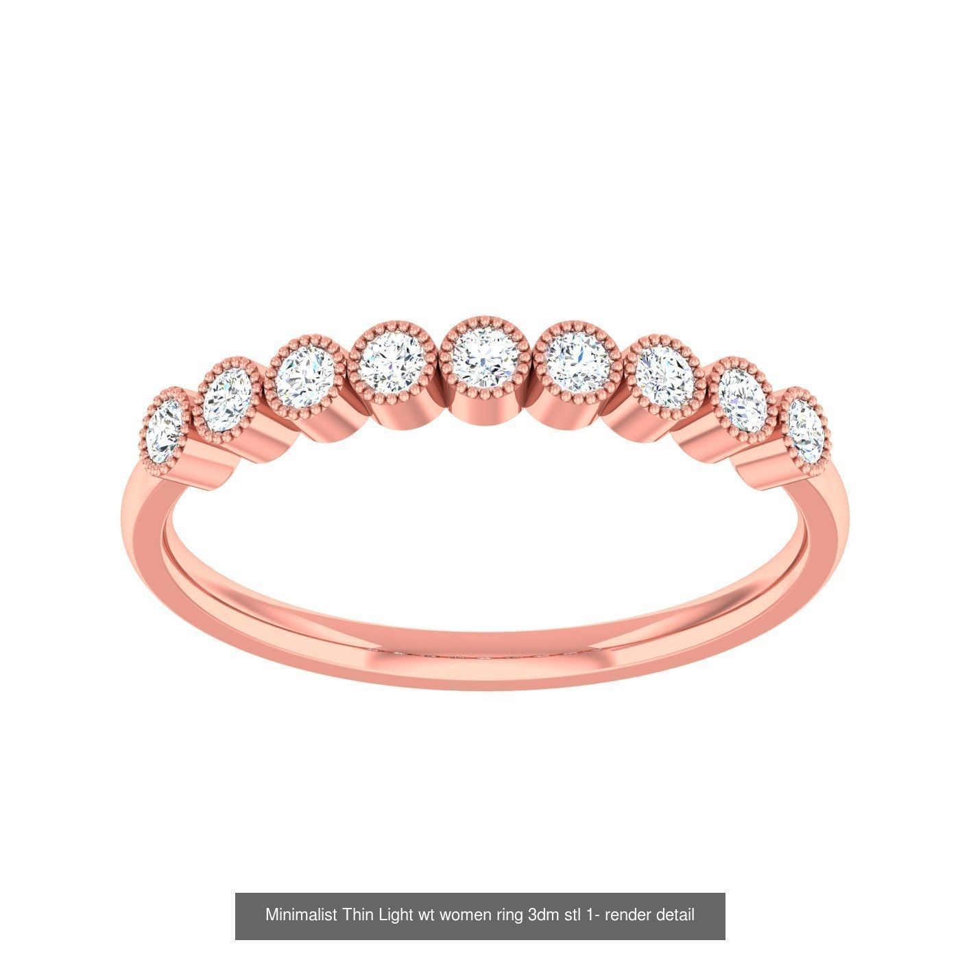 99 Minimalist Thin Light wt women ring 3dm stl 1- render detail 3D Model Collection_21