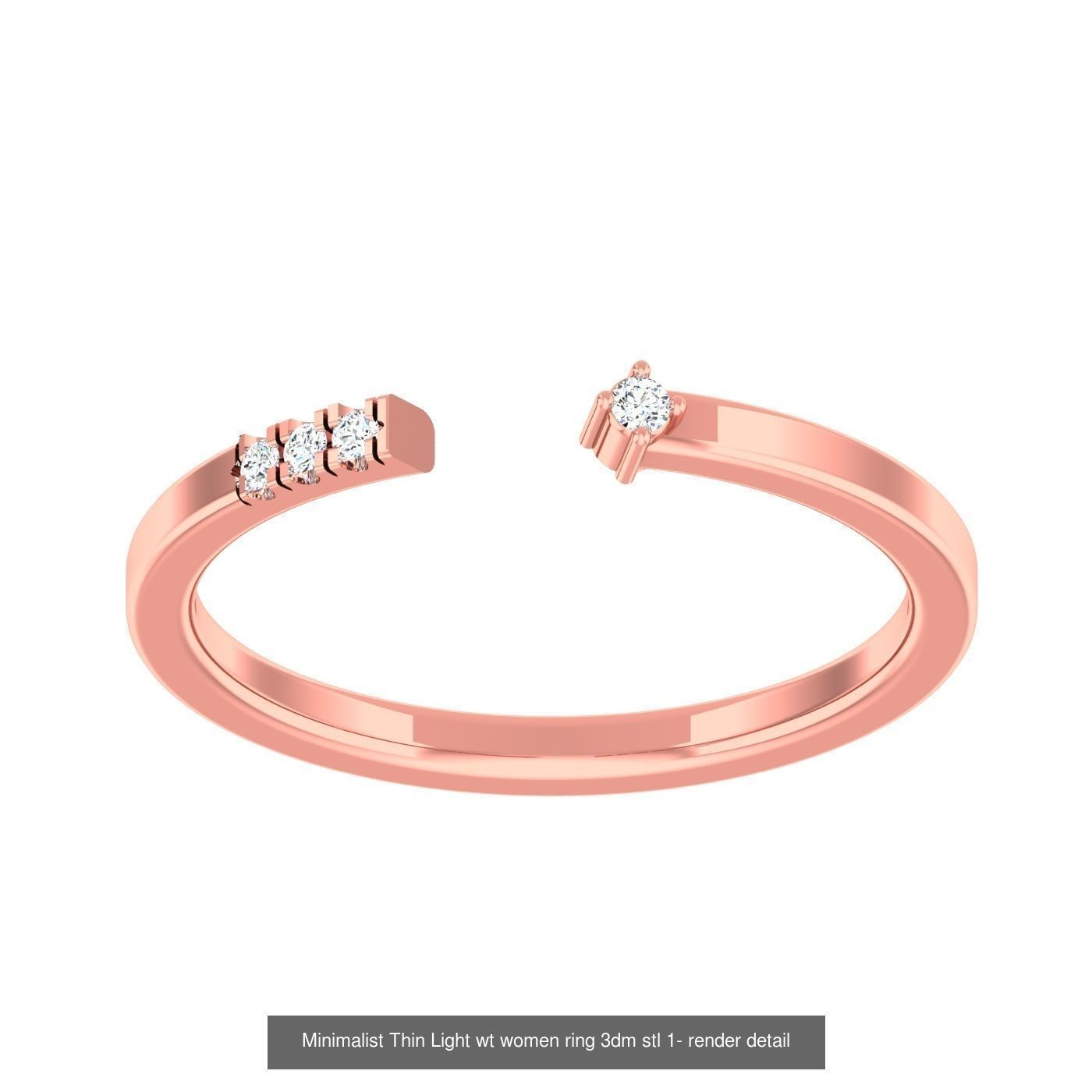 99 Minimalist Thin Light wt women ring 3dm stl 1- render detail 3D Model Collection_100