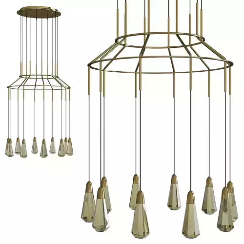 10 Carats LED Chandelier Low-poly 3D model