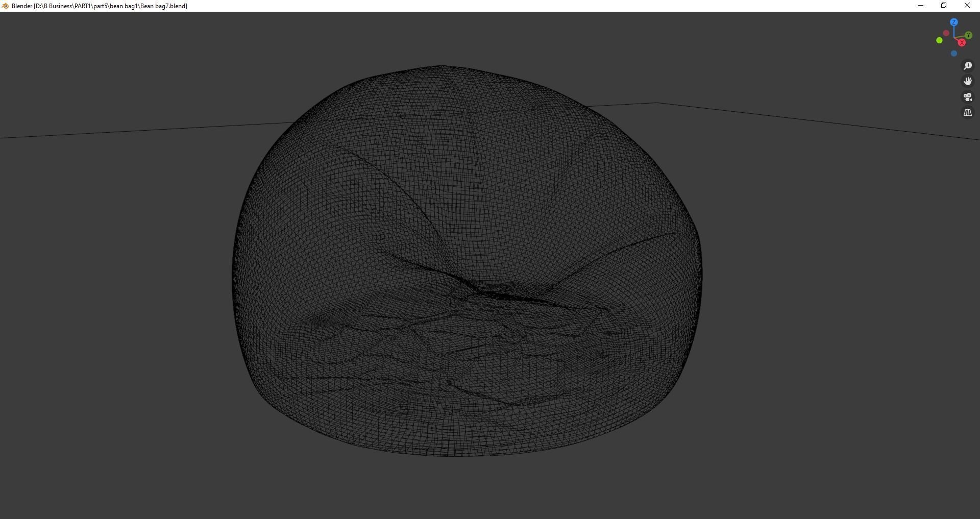 Beanbag bean bag chair 3D model_25