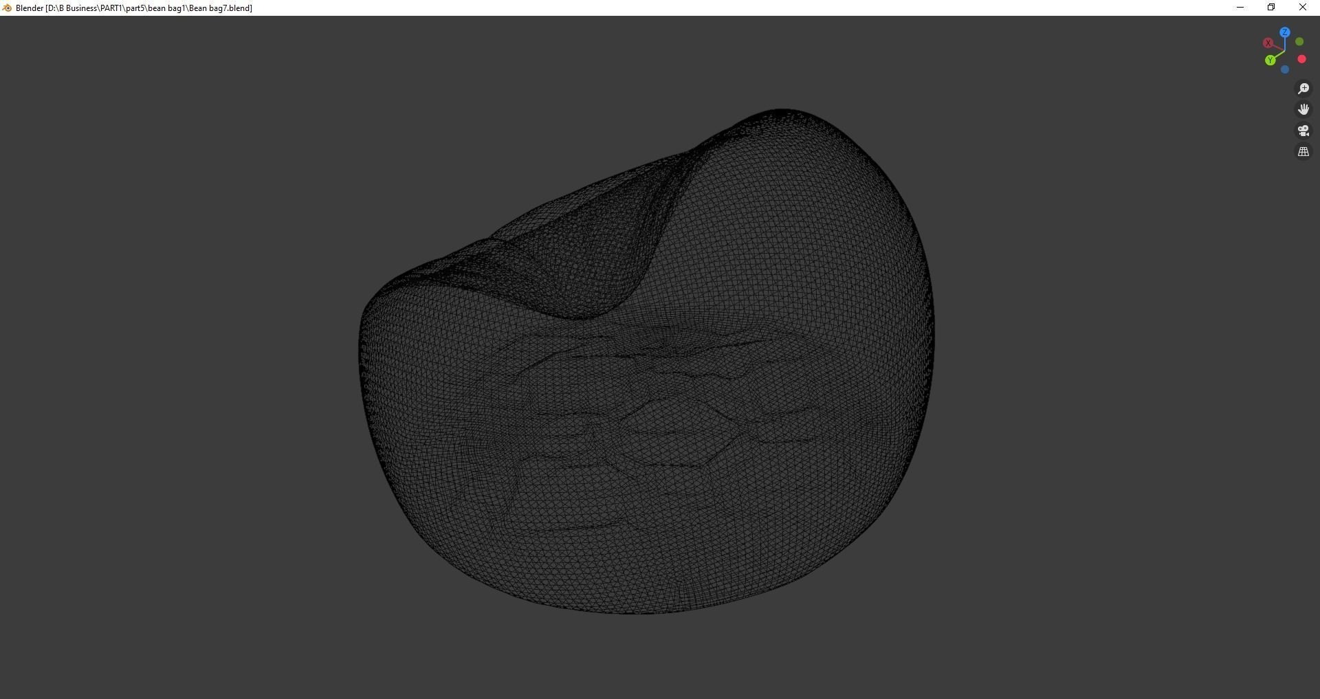 Beanbag bean bag chair 3D model_26