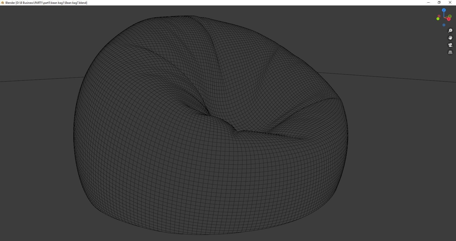 Beanbag bean bag chair 3D model_27