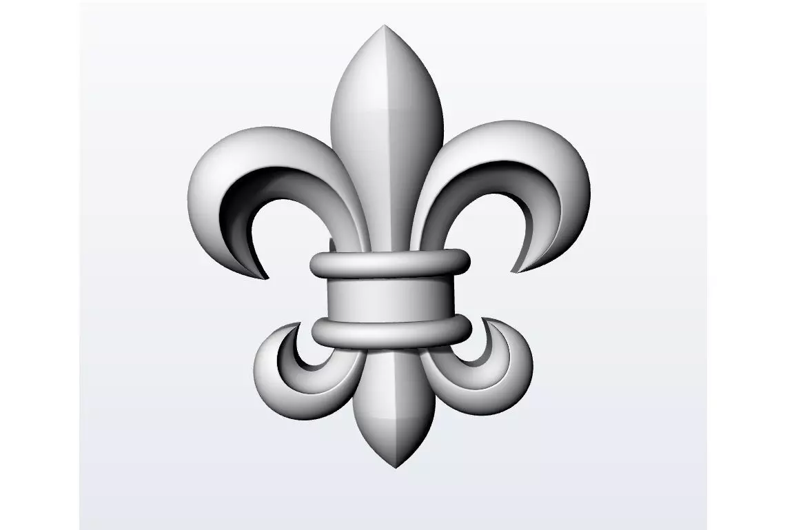 fleur-de-lis cufflinks 3D print model_0