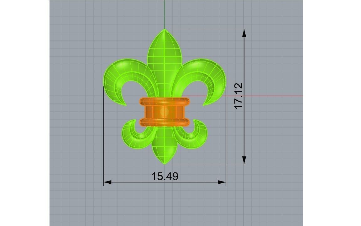 fleur-de-lis cufflinks 3D print model_2