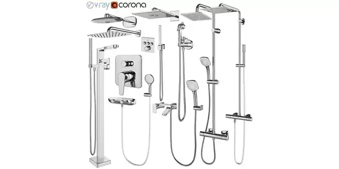 Faucets and shower systems Grohe and Ideal standard set 146 3D model