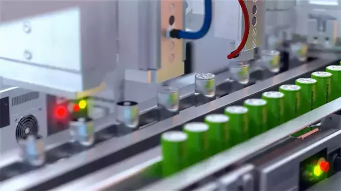 Lithium ion battery factory 3d scene 3D model