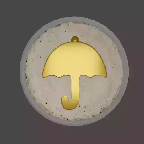 Squid game umbrella candy with golden umbrella 3D model