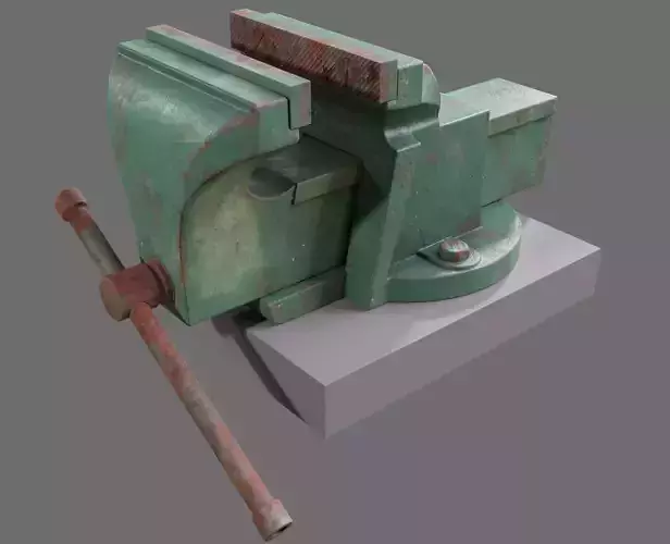 LowPoly Vice Game Ready metal vise