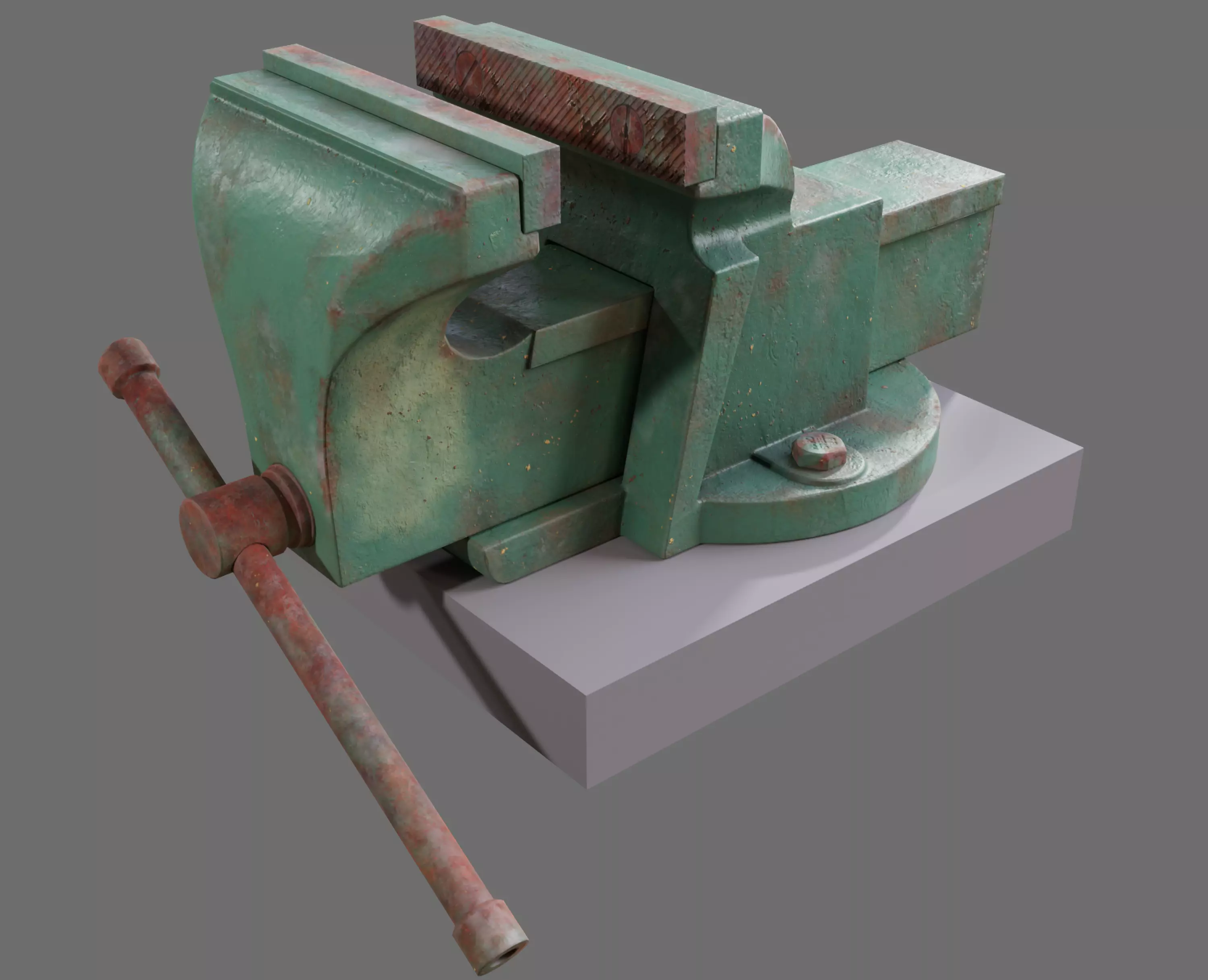 LowPoly Vice Game Ready metal vise Free low-poly 3D model