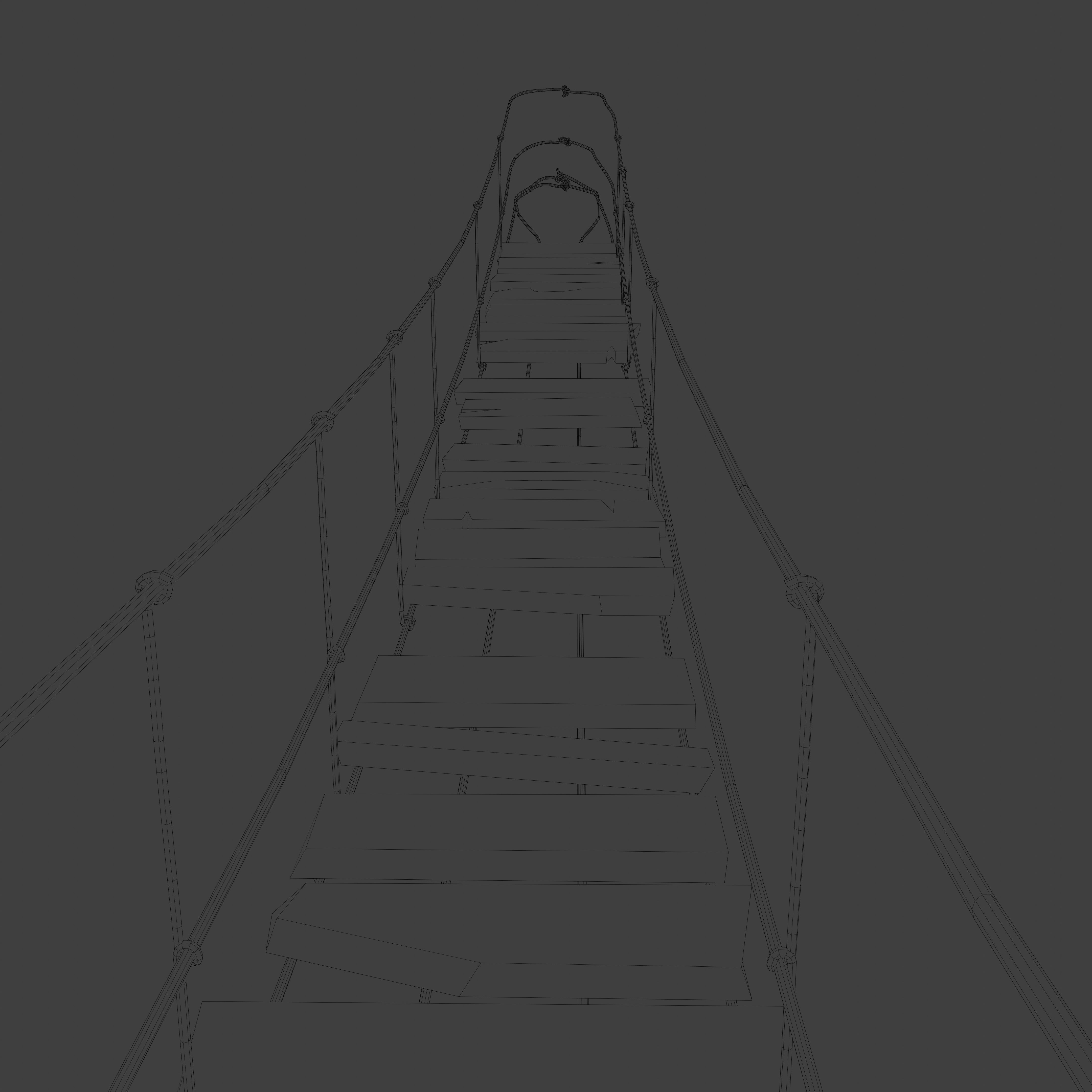 Suspension rope bridge animated Low-poly 3D model_26