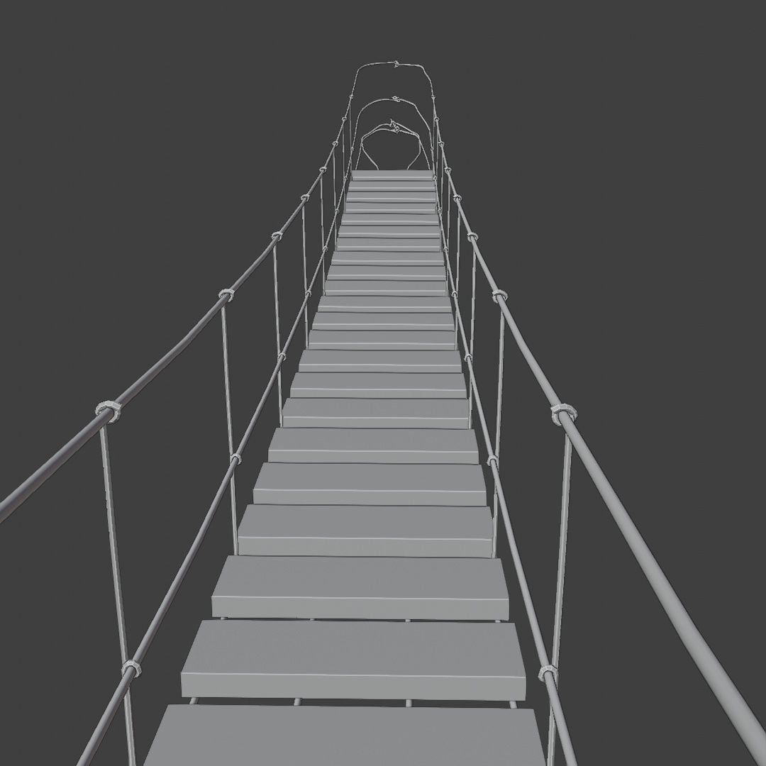 Suspension rope bridge animated Low-poly 3D model_23