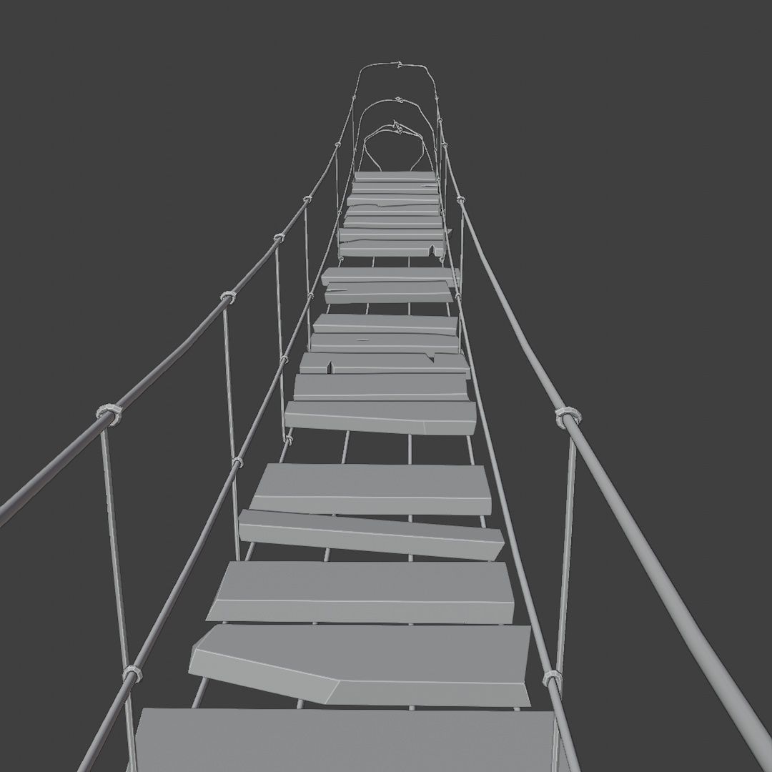 Suspension rope bridge animated Low-poly 3D model_22