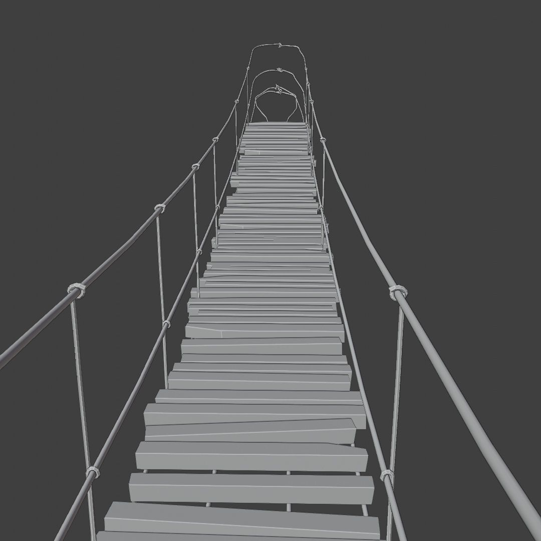 Suspension rope bridge animated Low-poly 3D model_21