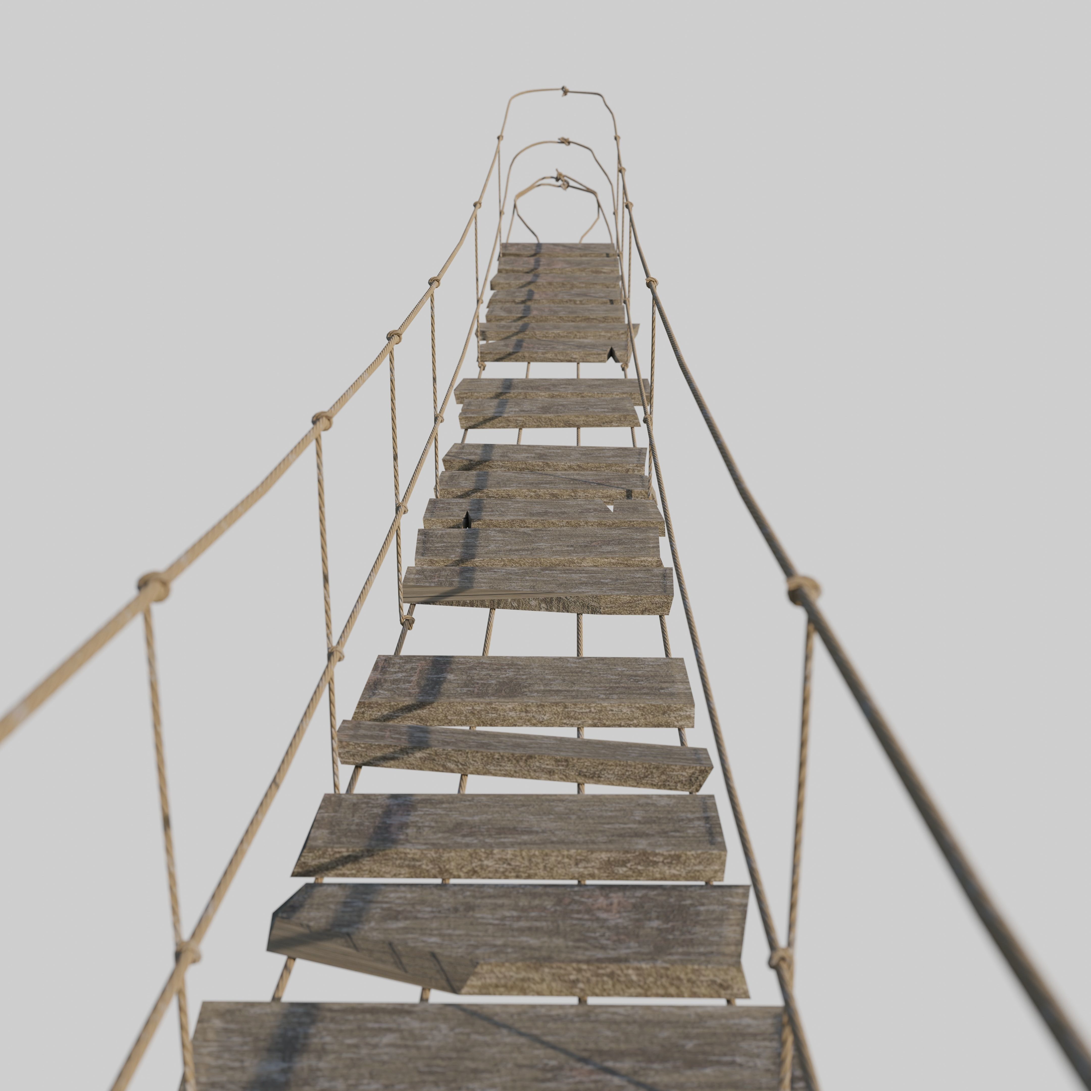 Suspension rope bridge animated Low-poly 3D model_15
