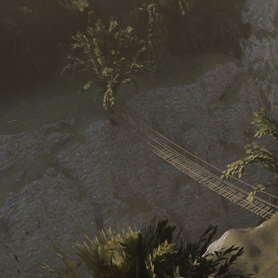 Suspension rope bridge animated Low-poly 3D model_2