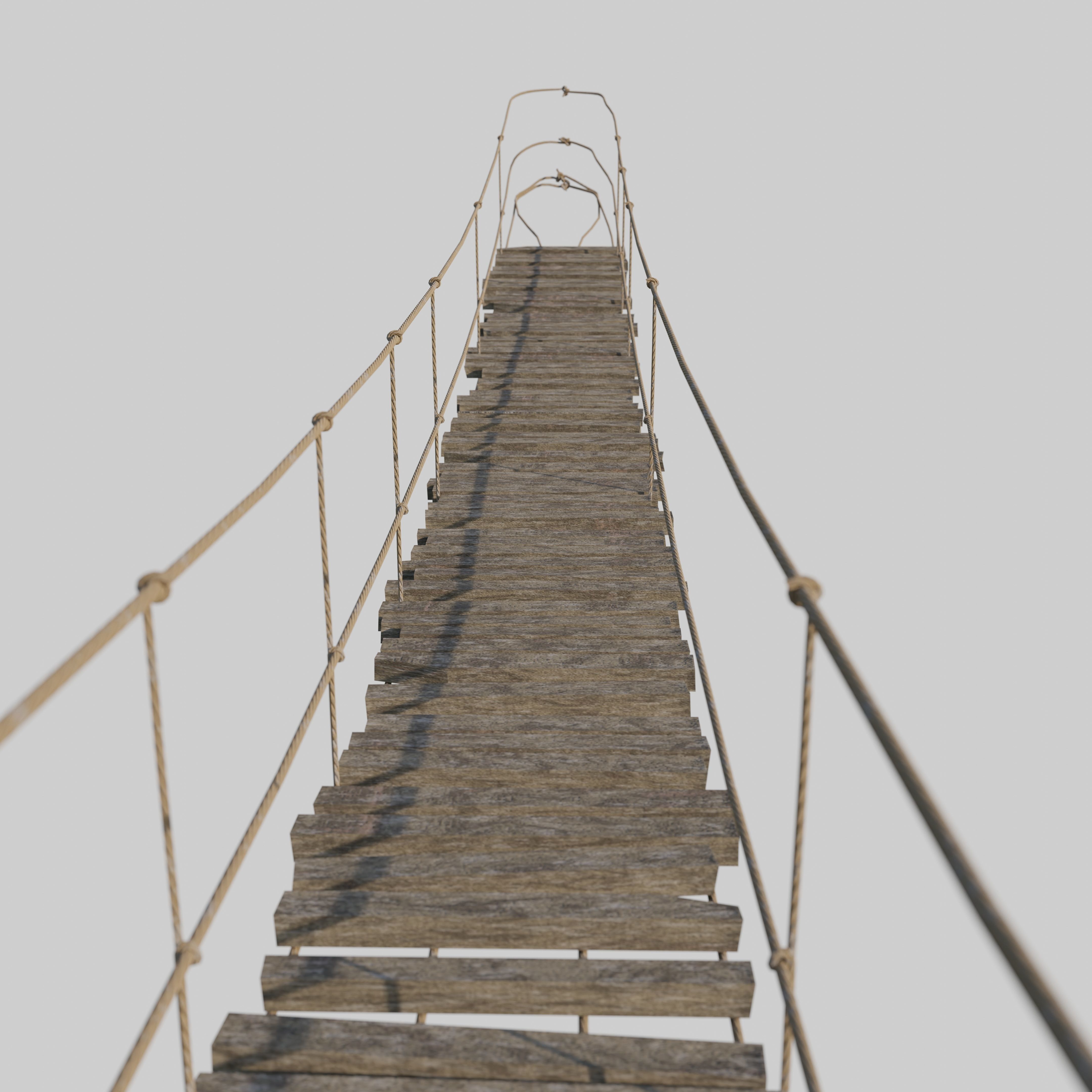 Suspension rope bridge animated Low-poly 3D model_14