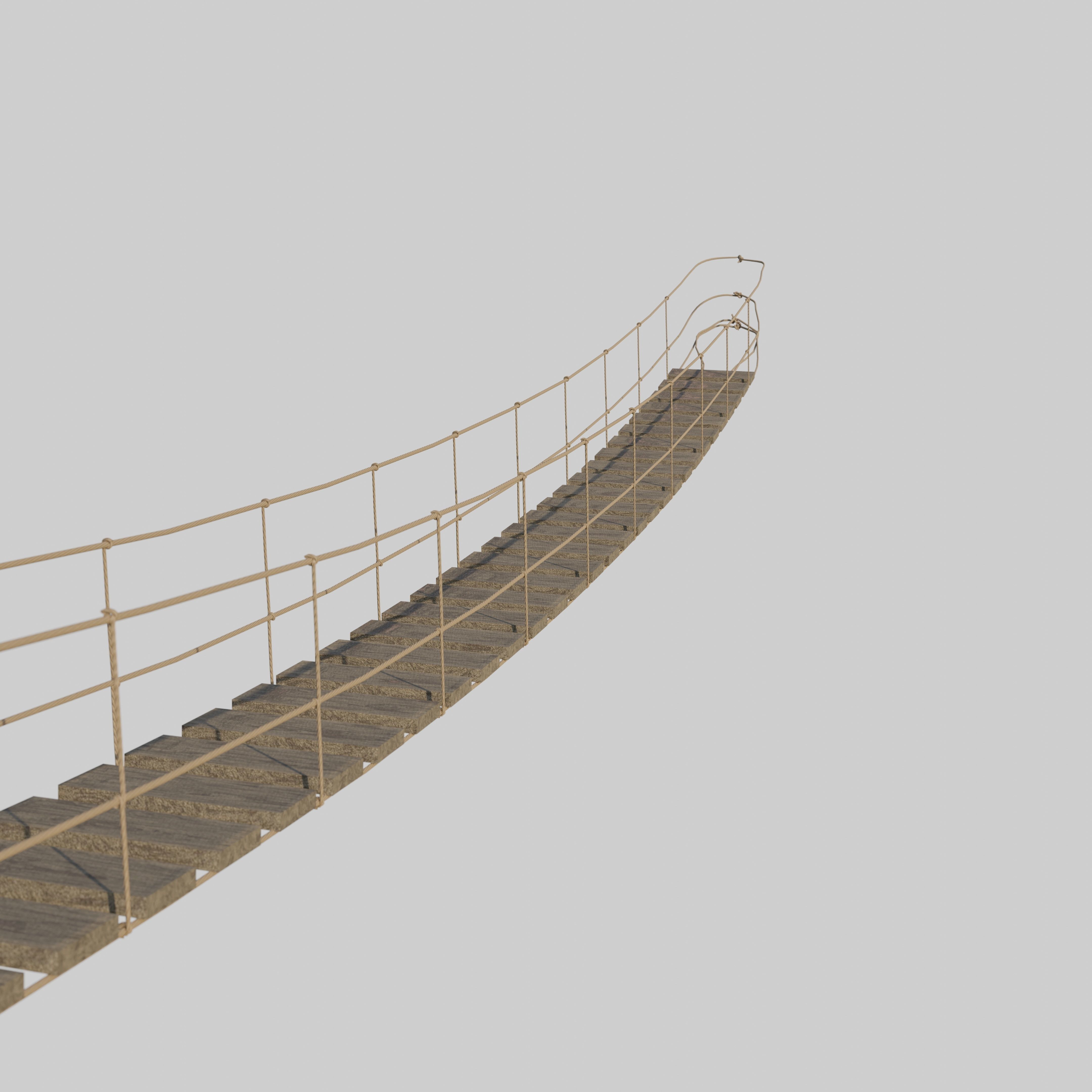 Suspension rope bridge animated Low-poly 3D model_8