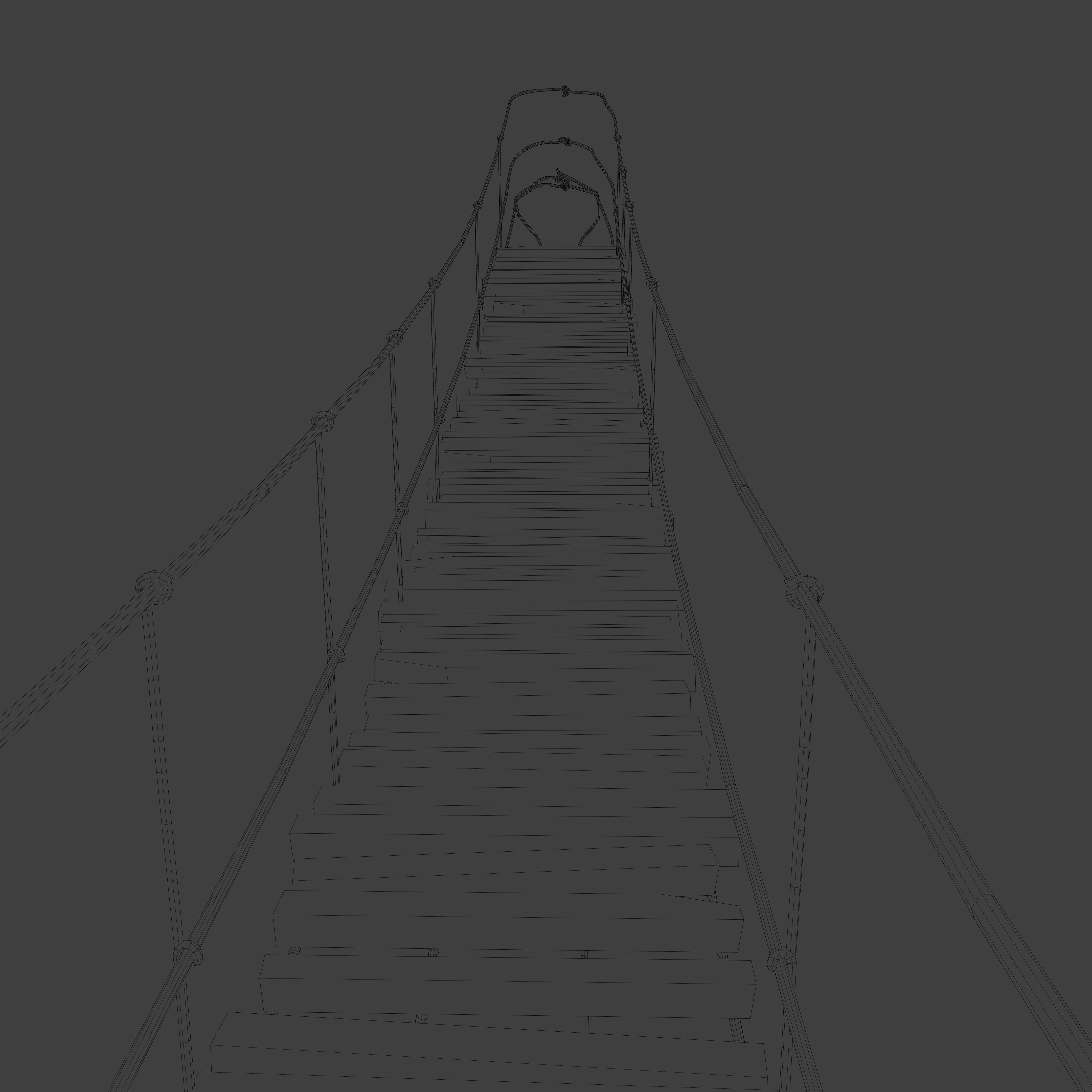 Suspension rope bridge animated Low-poly 3D model_25