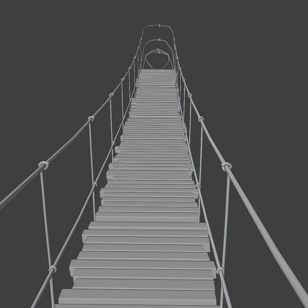Suspension rope bridge animated Low-poly 3D model_20