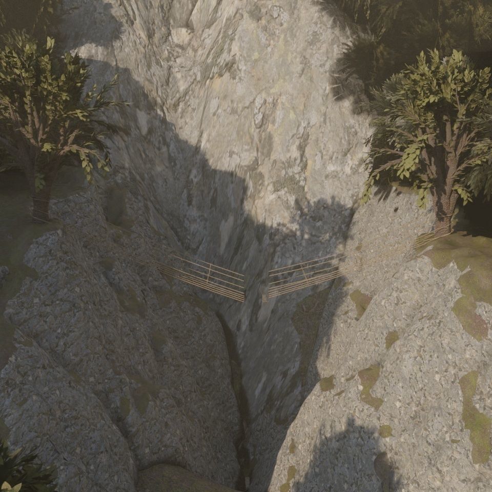 Suspension rope bridge animated Low-poly 3D model_4