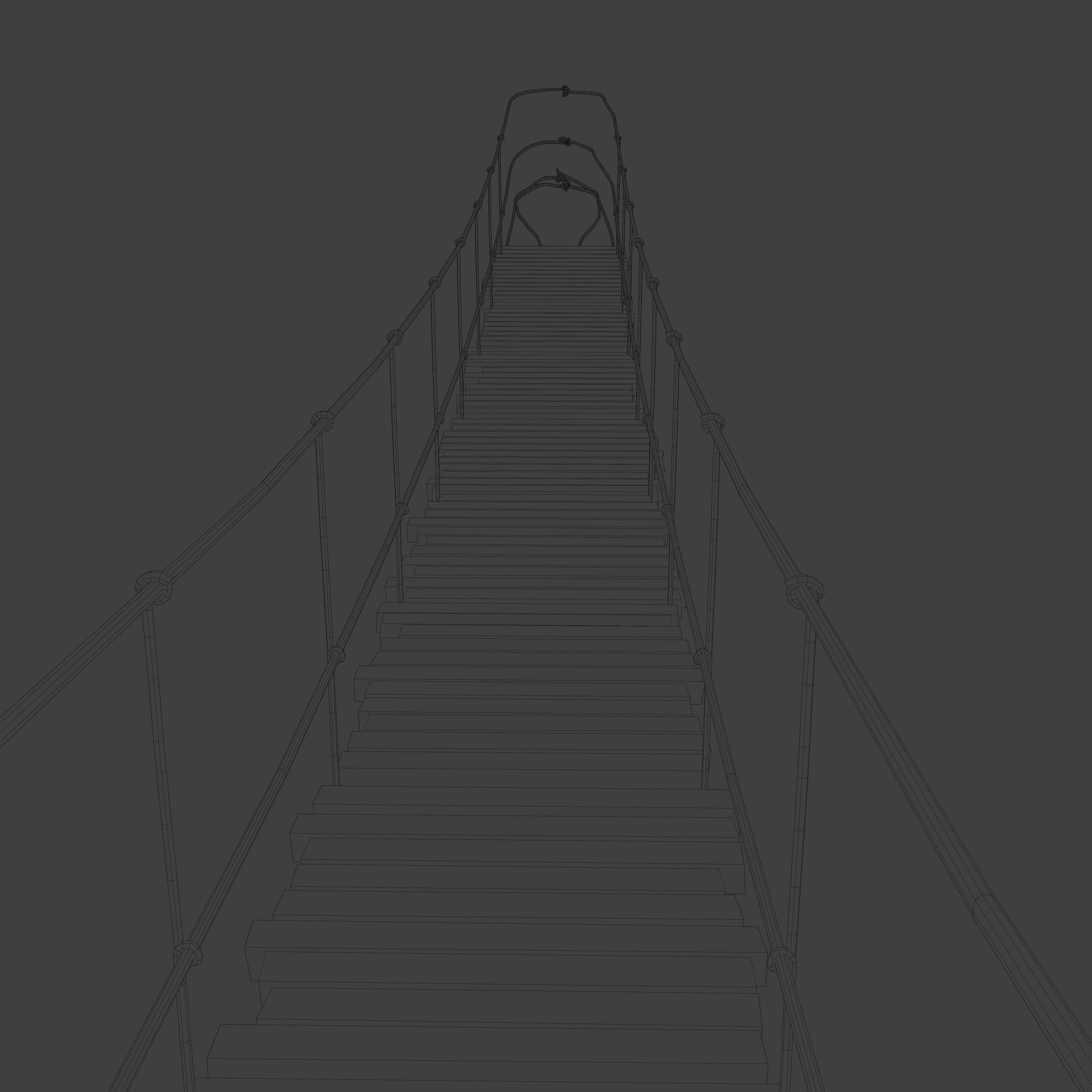 Suspension rope bridge animated Low-poly 3D model_24