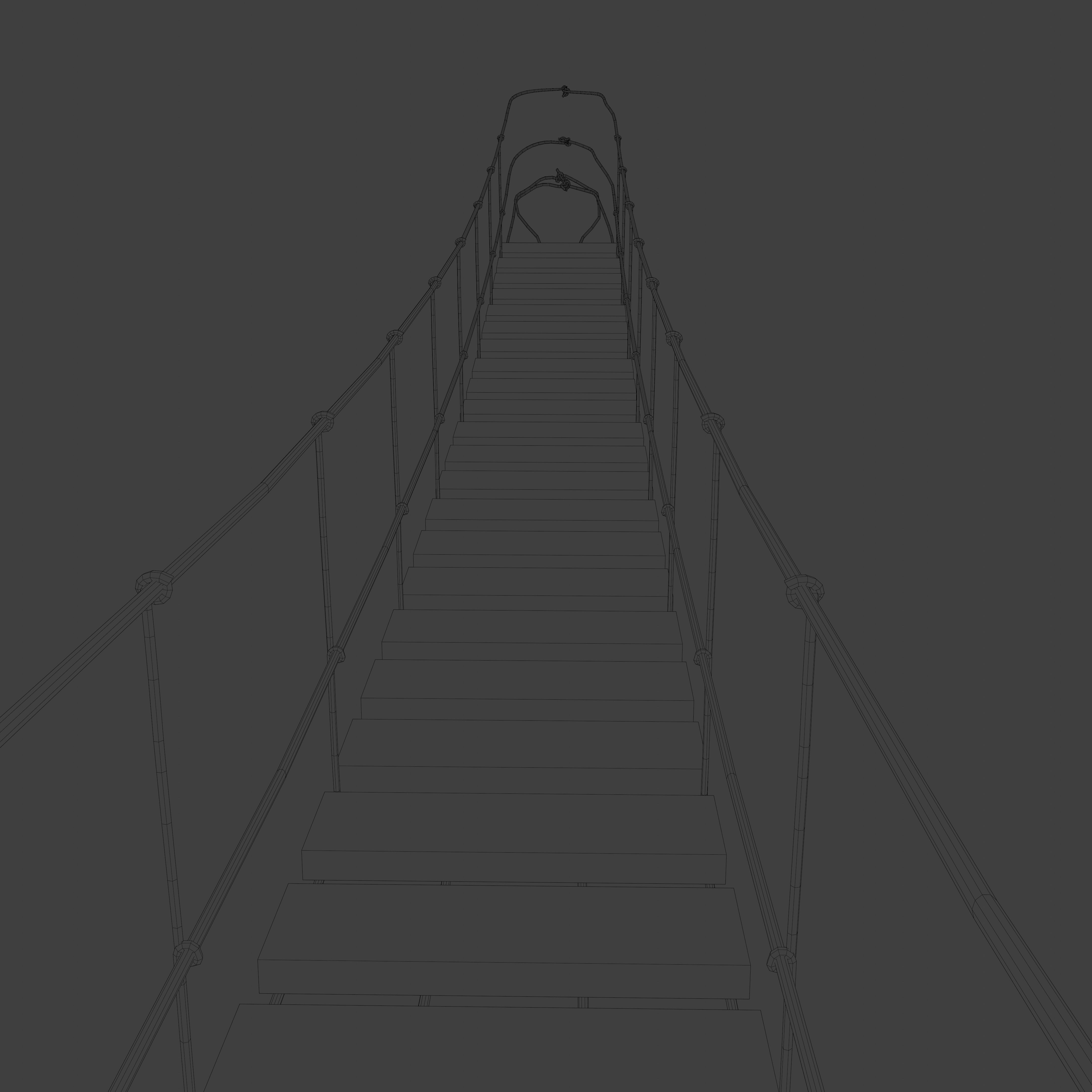 Suspension rope bridge animated Low-poly 3D model_27