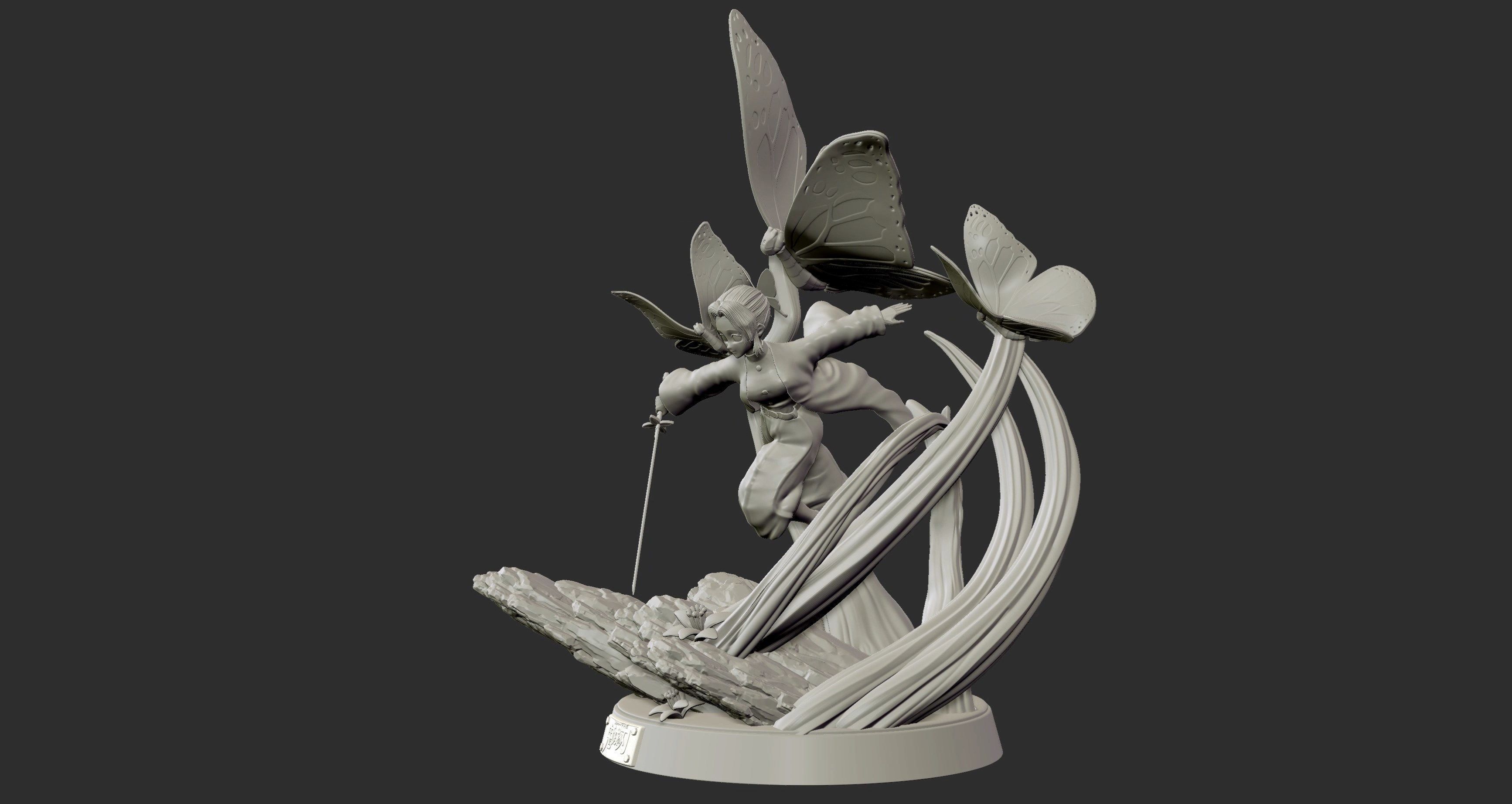 Shinobu Kocho - Demon Slayer 3d print figure statue 3D print model_7