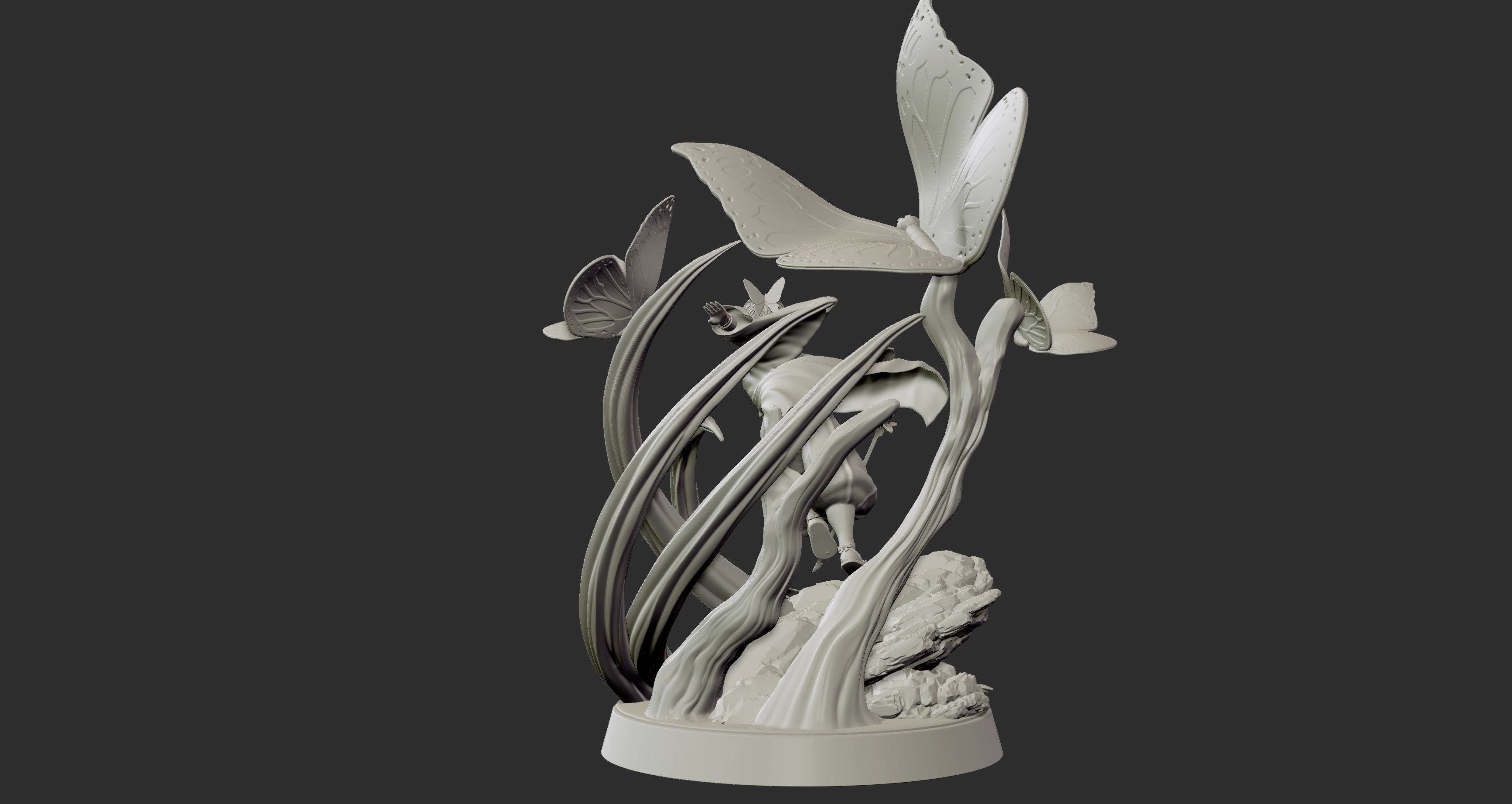 Shinobu Kocho - Demon Slayer 3d print figure statue 3D print model_12