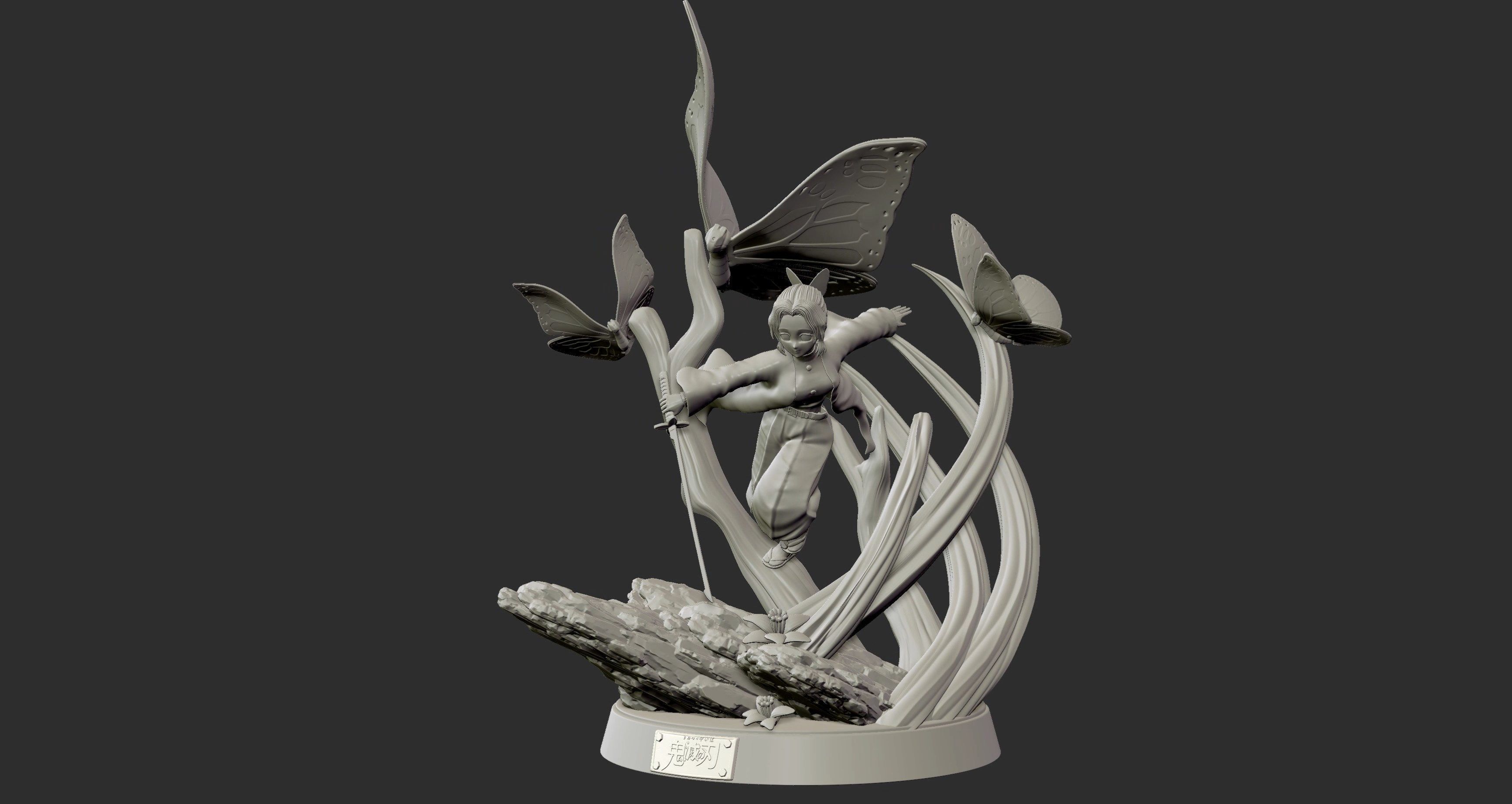 Shinobu Kocho - Demon Slayer 3d print figure statue 3D print model_5