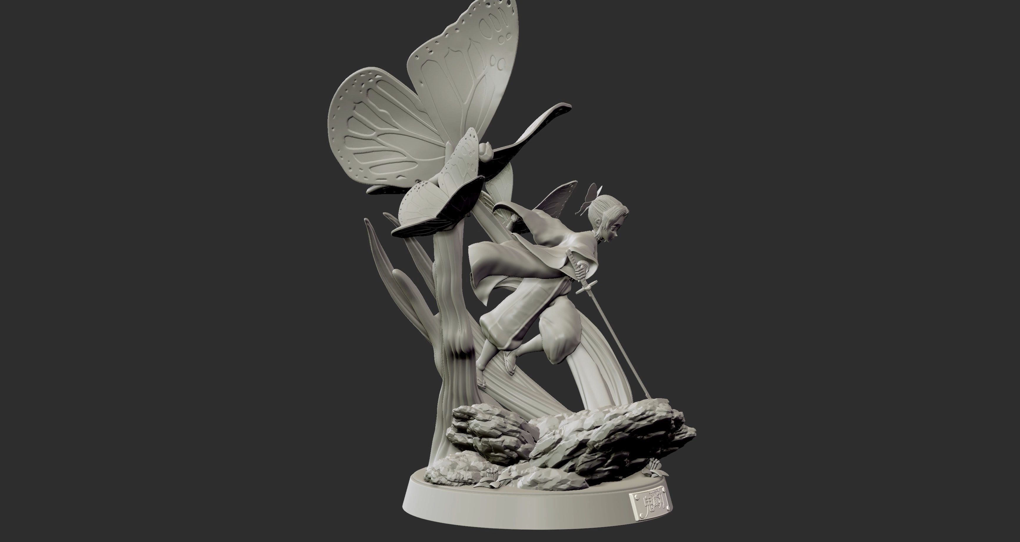 Shinobu Kocho - Demon Slayer 3d print figure statue 3D print model_17